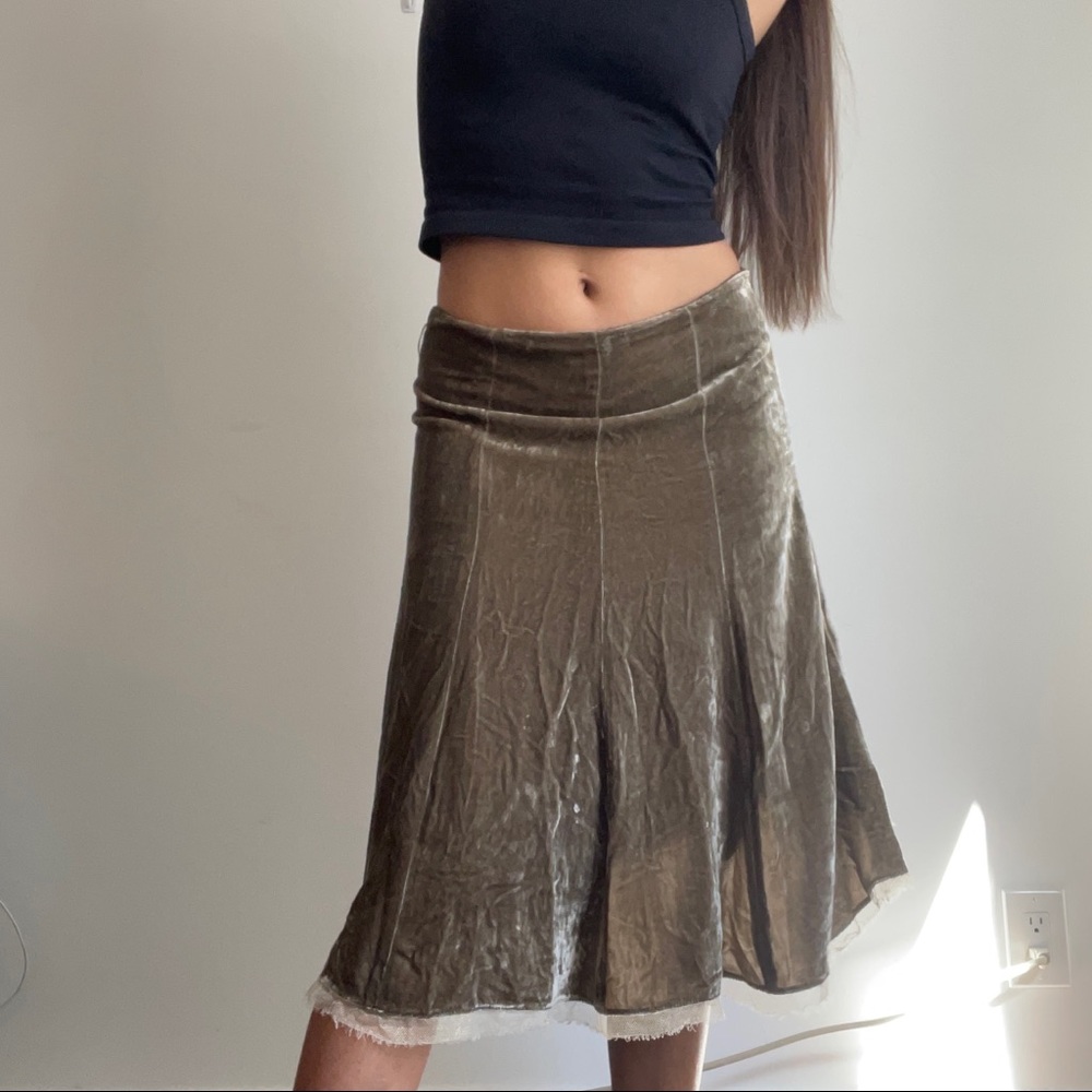 Vintage velvet midi skirt